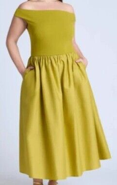 Eloquii Boat Neck Mixed Fabric Maxi